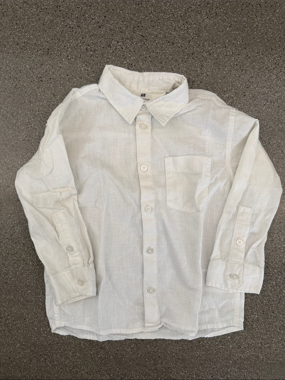 H&M Kids White Button-Down Shirt with Chest Pocket